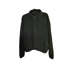 Vintage 90s Polo Ralph Lauren Full Zip Fleece collard Jacket XXL Forest Green